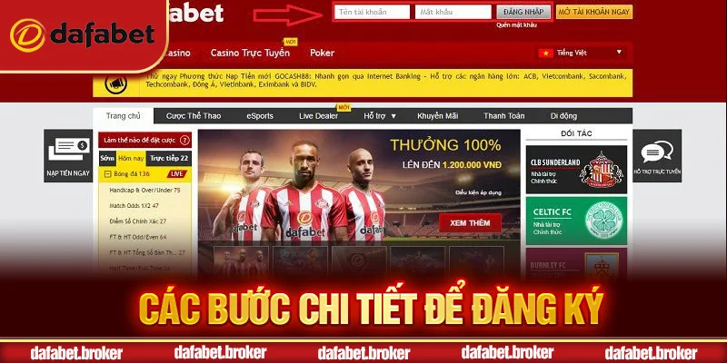 Các bước chi tiết để đăng ký Dafabet